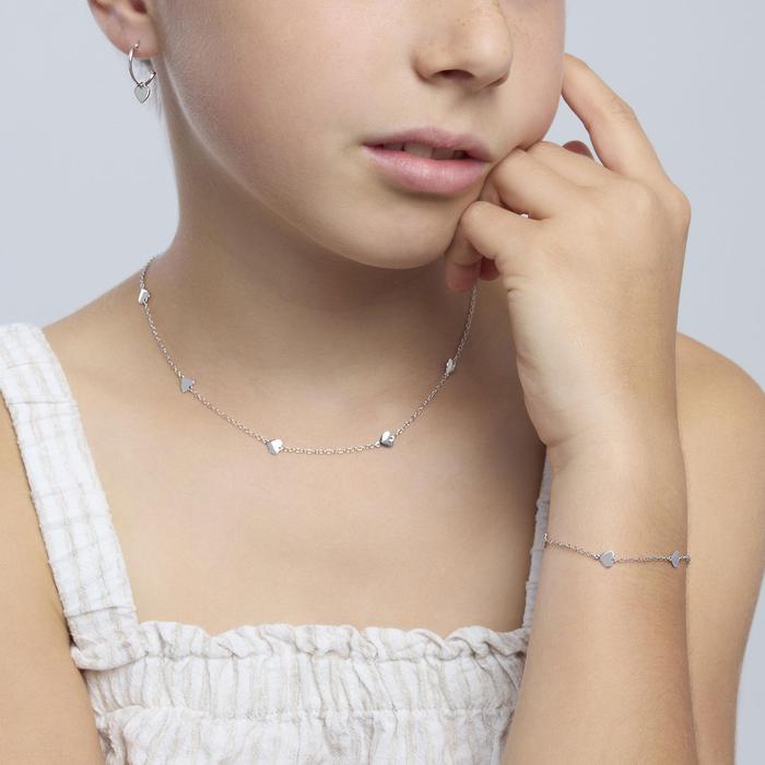 Bracciale in argento con cuori MON AMOUR