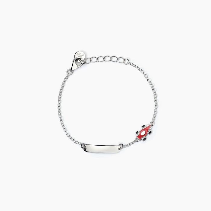 Bracelet en argent personnalisable avec voiture jouet RACING
