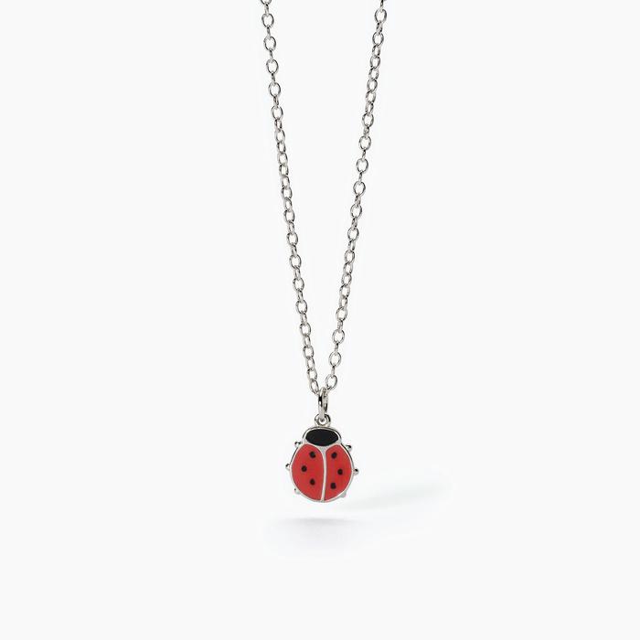 Silver choker with FORTUNELLA ladybug