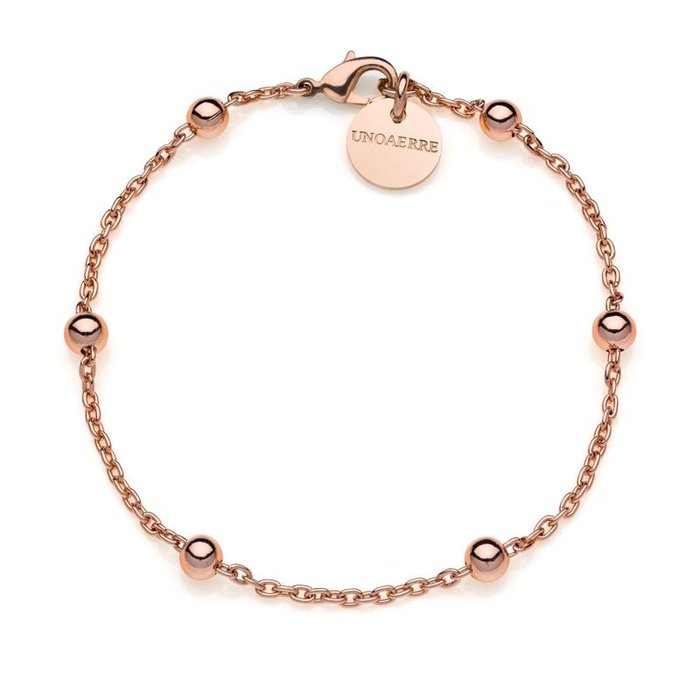 Rose gold plated bronze bracelet with spheres