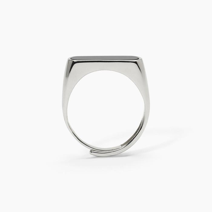 THINK BLACK Black Agate Silver Ring