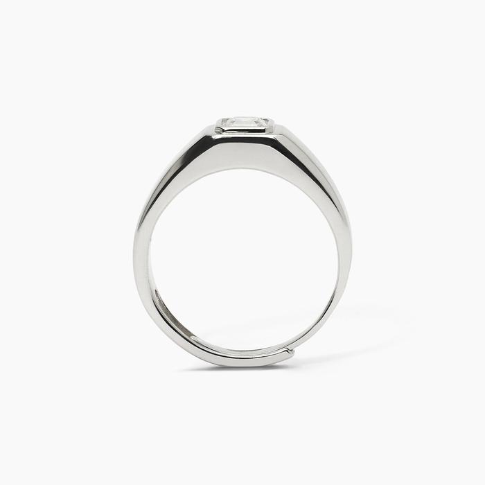 Silver ring with white zircon NEW RETRO