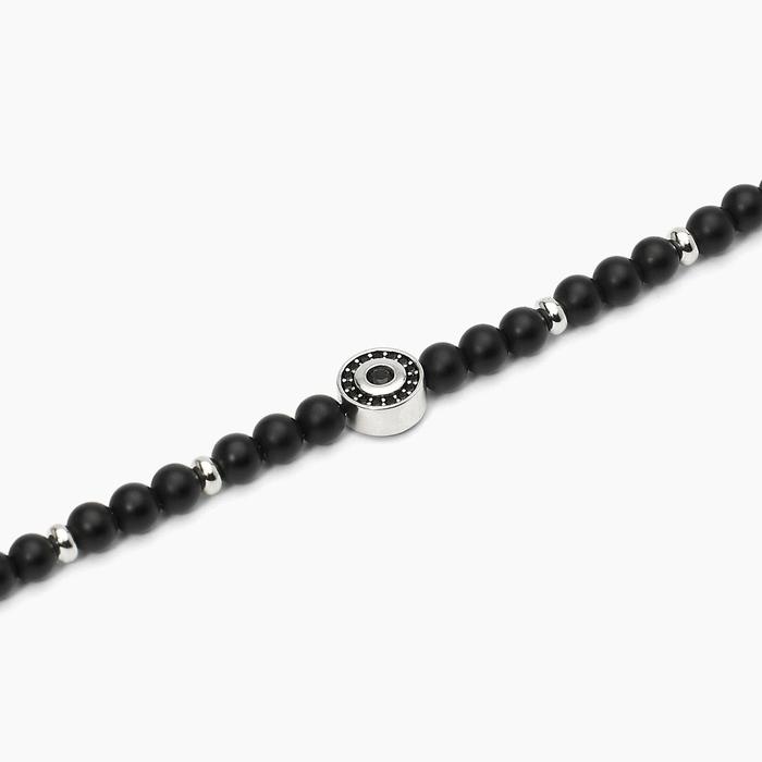 Bracciale in argento con agata nera BENIAMINO