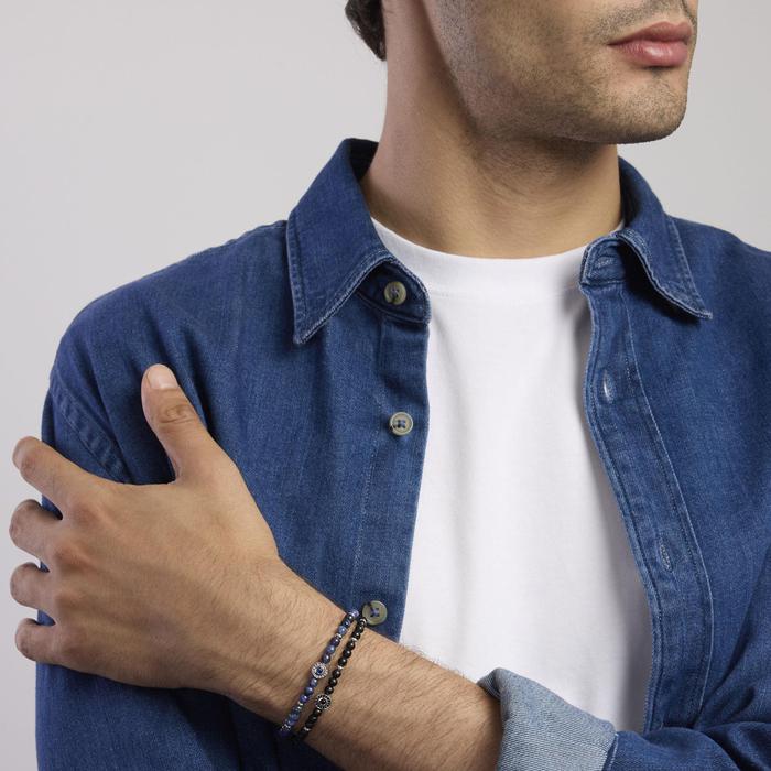 Bracciale in argento con agata nera BENIAMINO