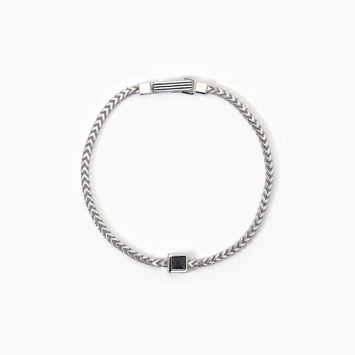 Bracelet en argent avec chaîne Franco BLACK CODE
