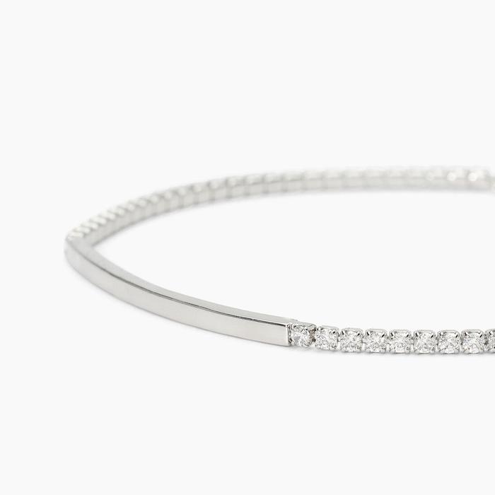 Bracelet en argent avec plaque et zircone blanche GENTLEMAN
