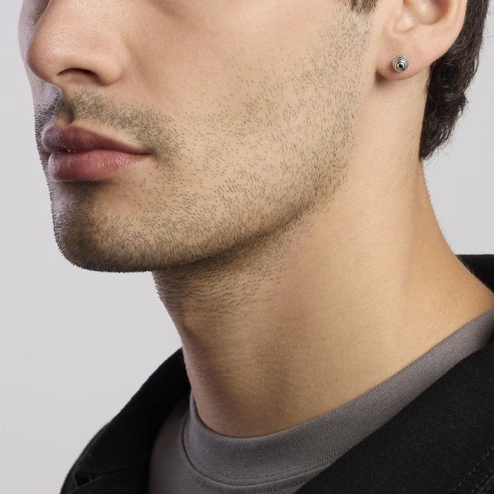 Boucle d'oreille en argent avec zircone noire MONOMANIA