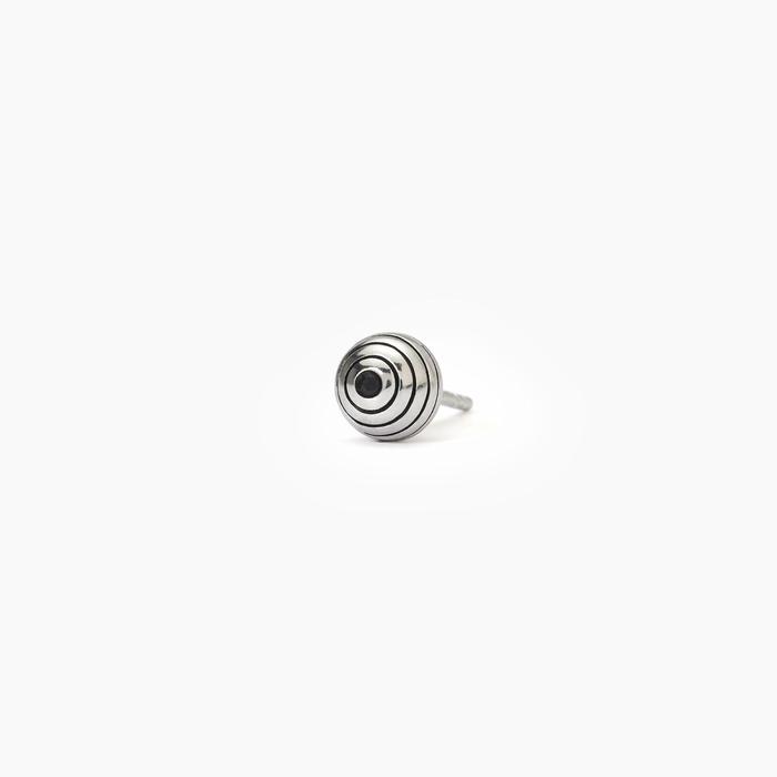 Boucle d'oreille en argent avec zircone noire MONOMANIA