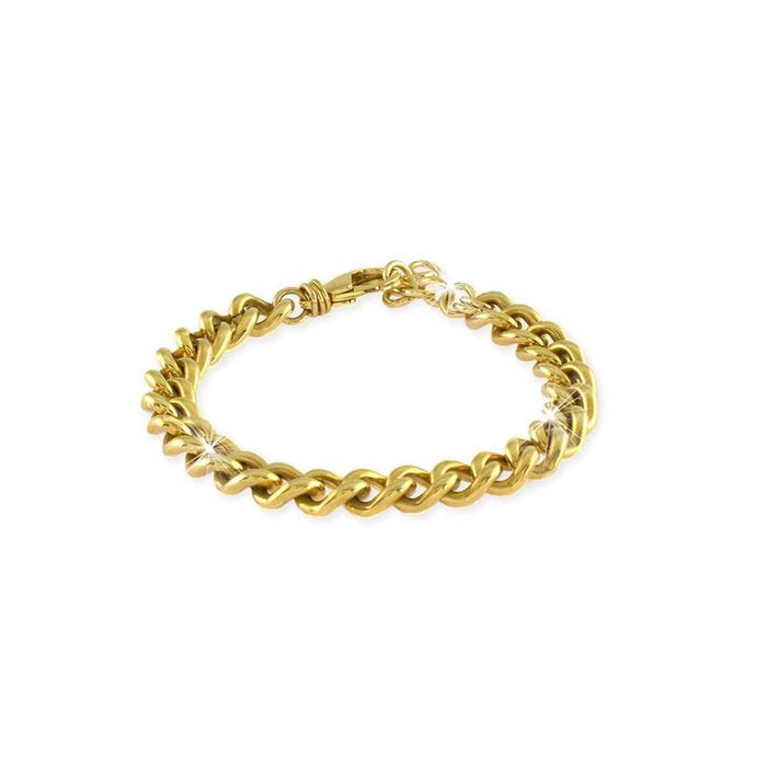Bracelet with mini curb chain in gold-plated bronze