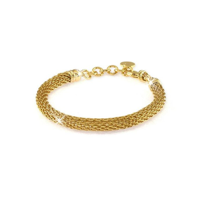 Bracelet with mesh in gilded bronze
