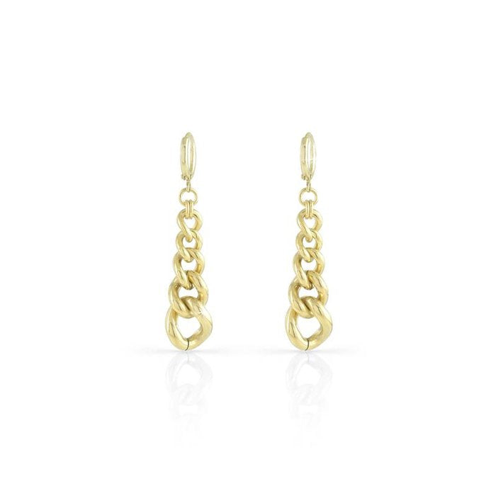 Gold-plated bronze curb earrings