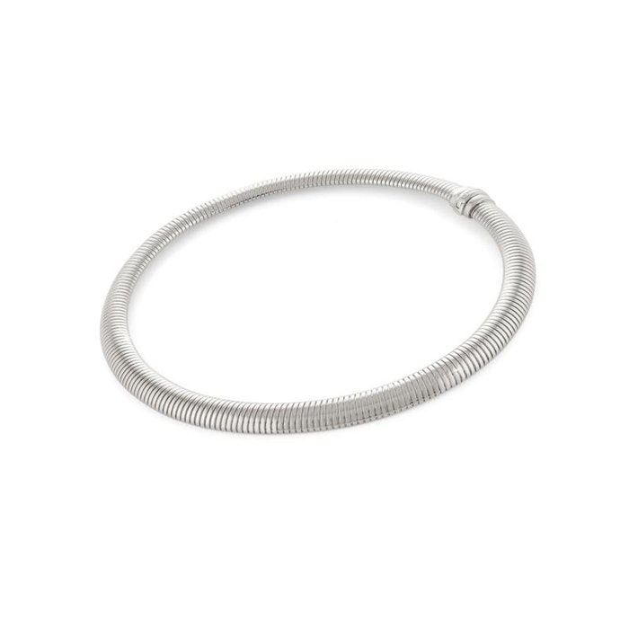 Rigid necklace in silver-plated bronze