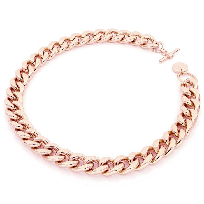 Rose Gold Bronze Groumette Necklace