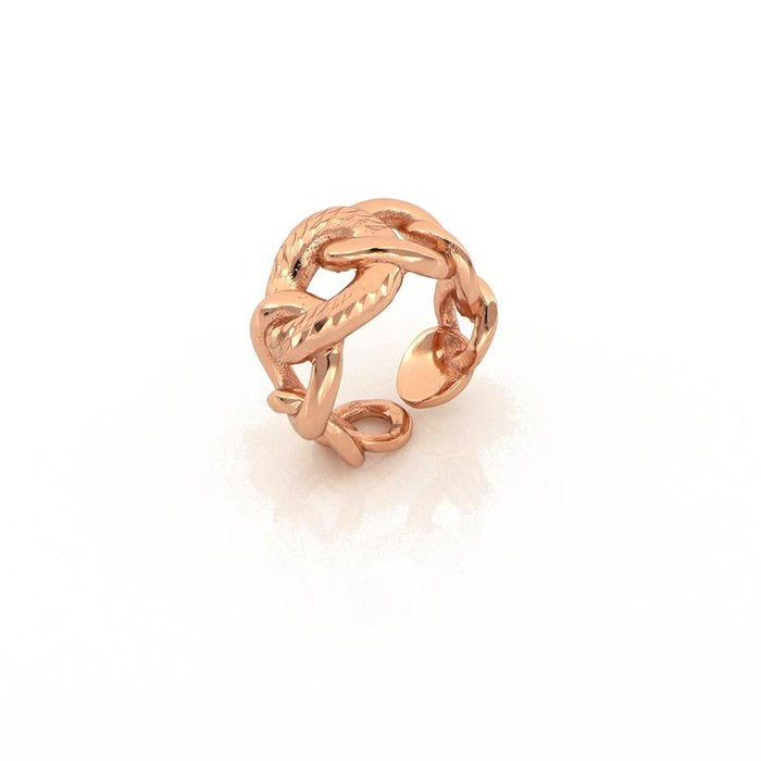 Rose gold plated bronze ring