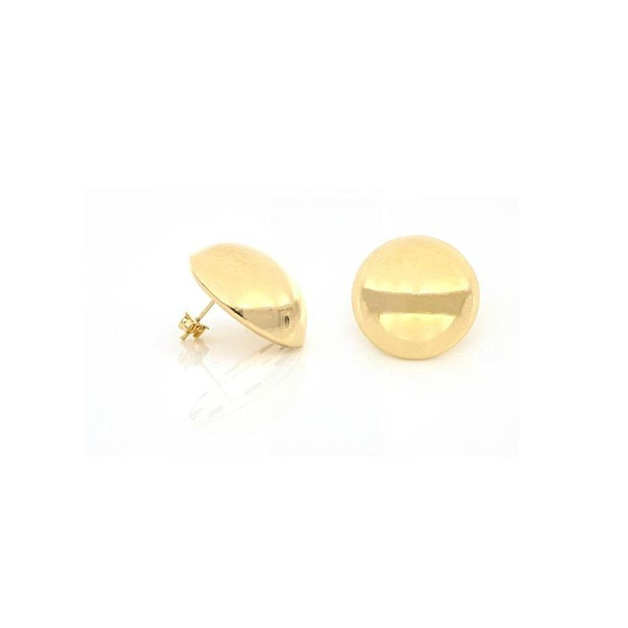 Orecchini a bottone in bronzo dorato