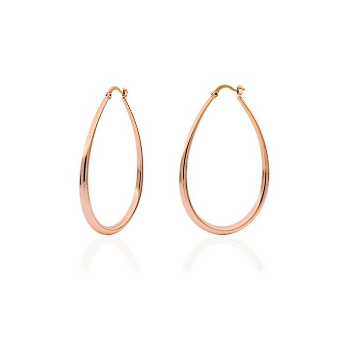 Orecchini a goccia grandi in bronzo dorato rosa