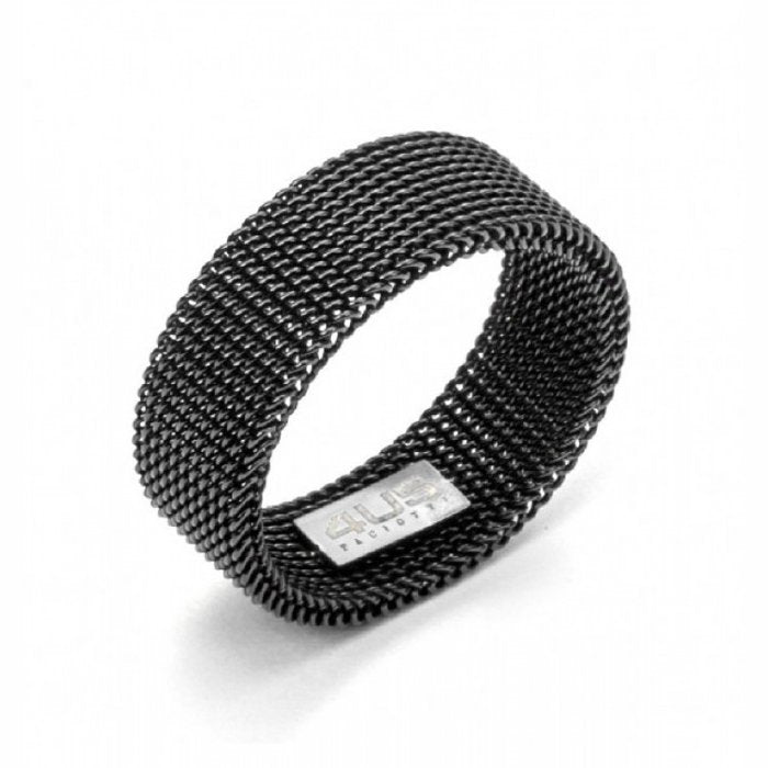 Burnished ring Milanese mesh