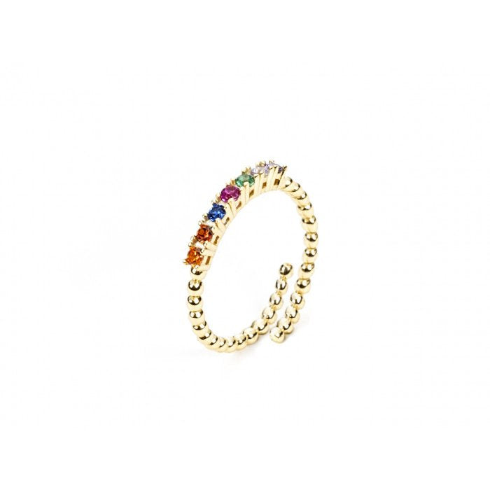 Rainbow zirconia laminated ring
