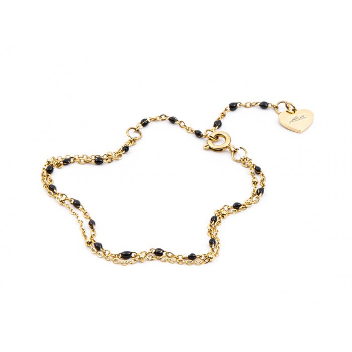 Multi-strand bracelet with black beads