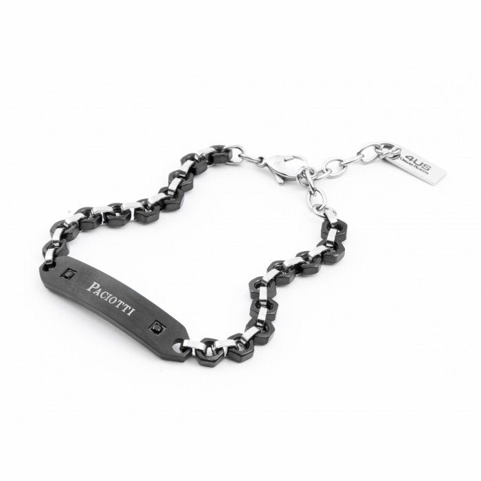 Hexagonal mesh bracelet and black plate