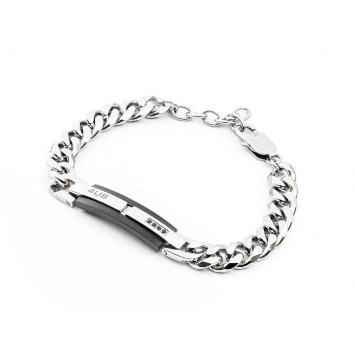 Curb bracelet with black plate