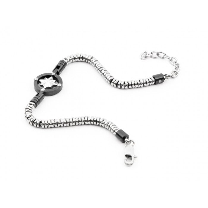 Bracelet en maille serpent avec boussole
