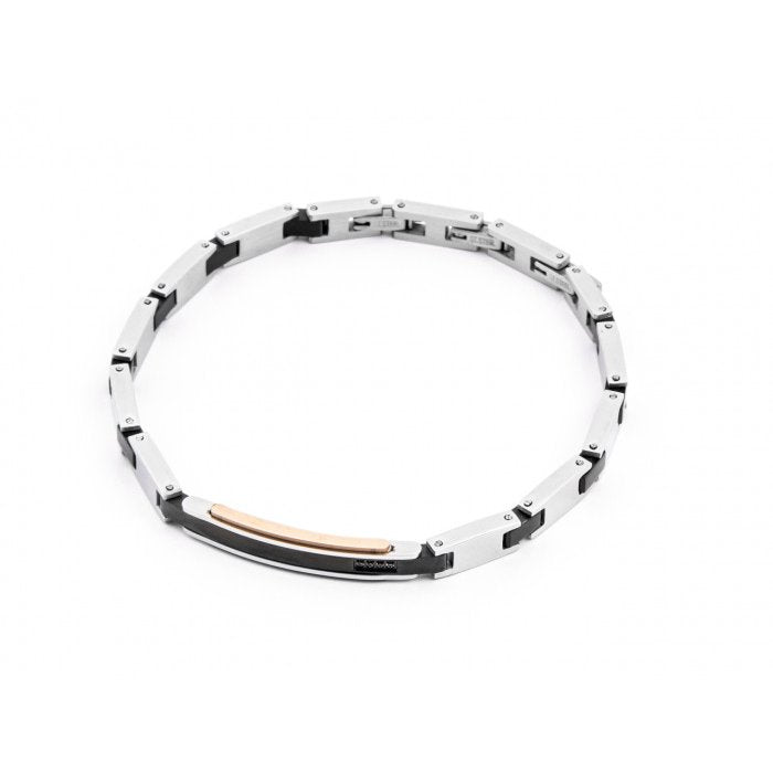 Bracciale maglia piatta bicolore