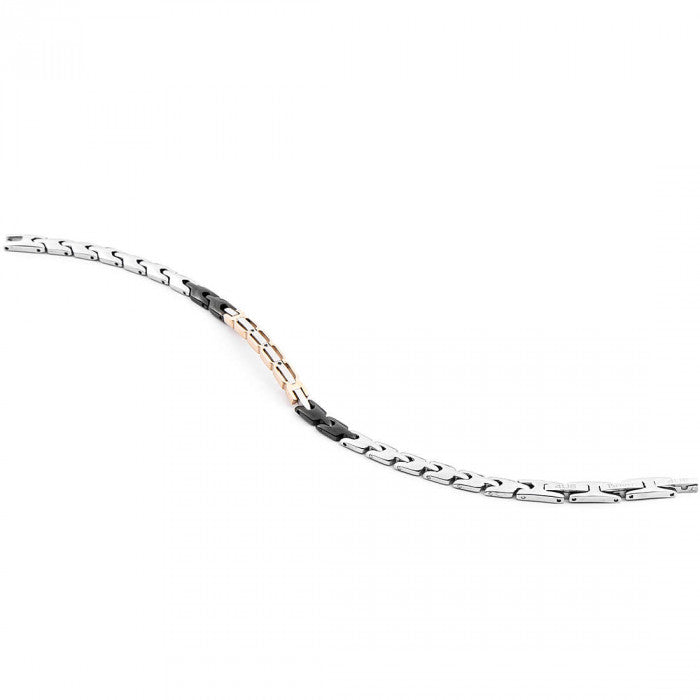 Bracelet en maille plate bicolore