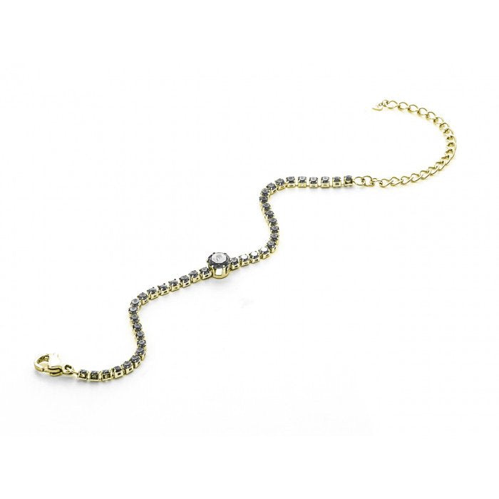 Bracciale tennis con pietra nera