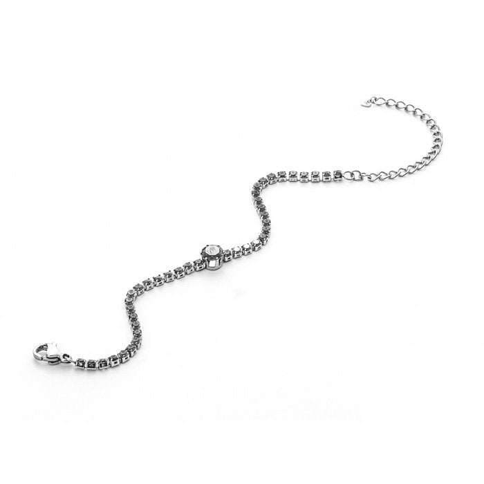 Bracciale tennis con pietra nera