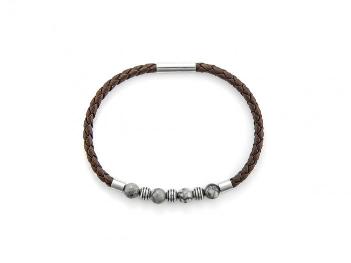 Brown leather bracelet