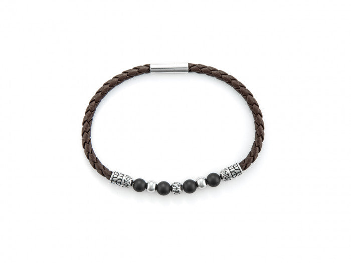 Brown leather bracelet