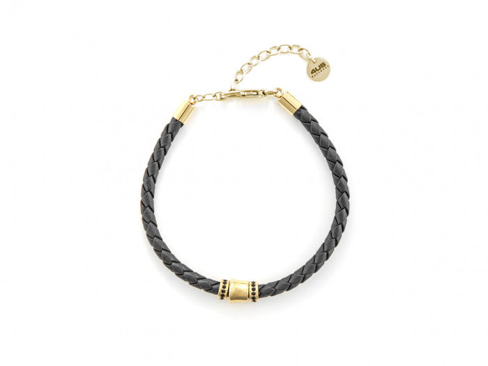 Black leather bracelet
