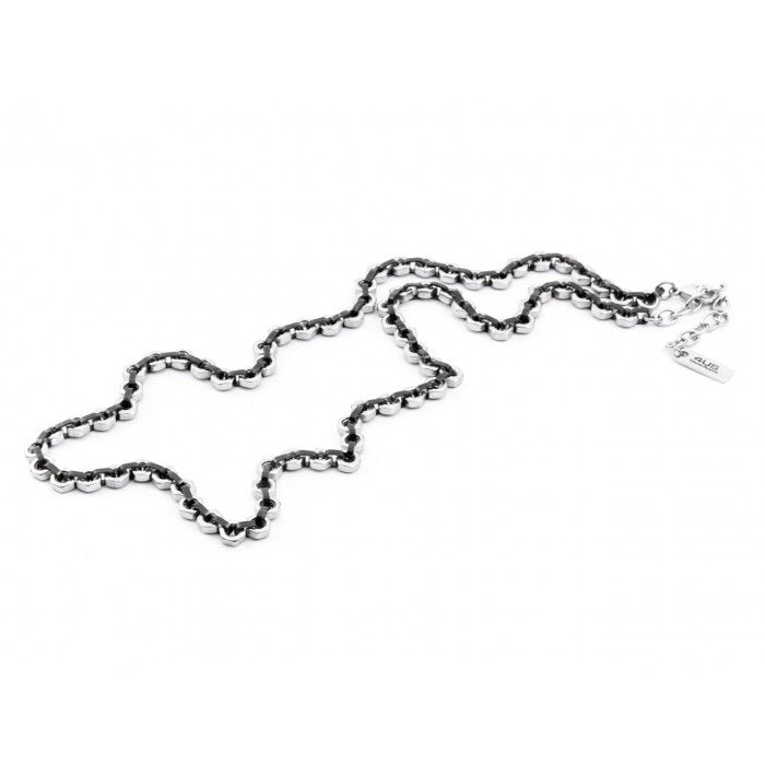 Collier bicolore à maillons hexagonaux