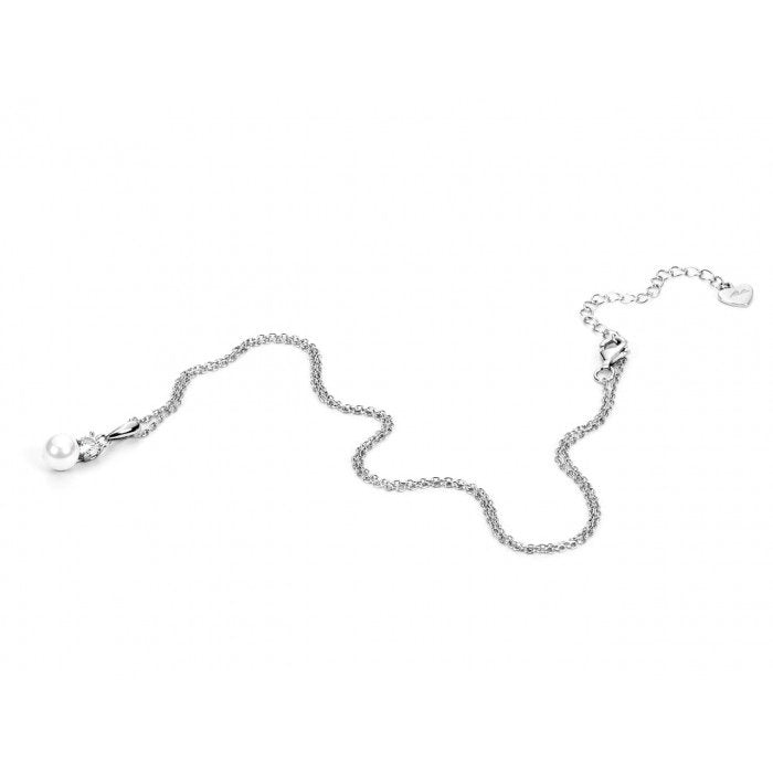 6mm pearl and zircon pendant necklace