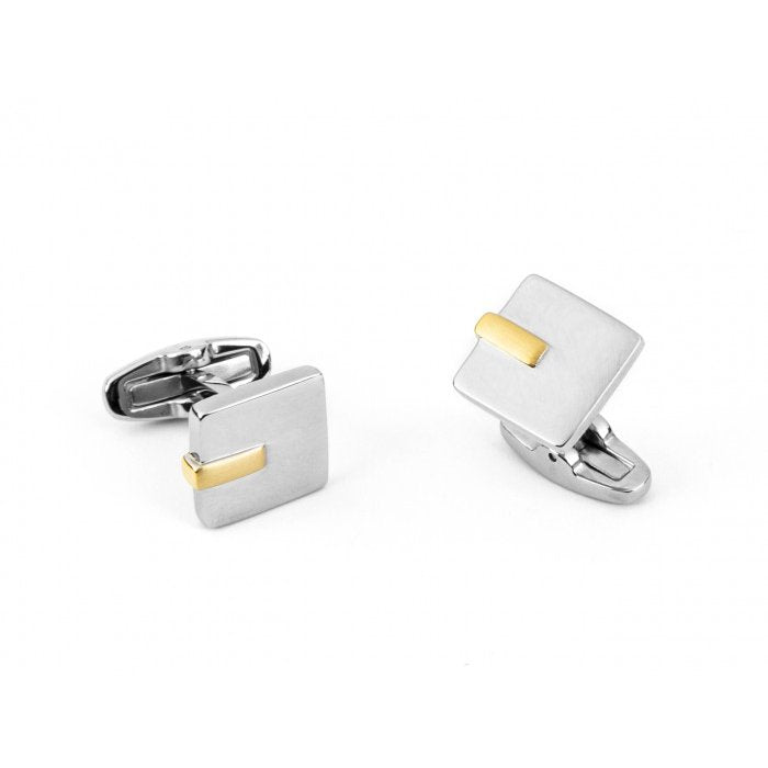 Cufflinks with gold PVD insert