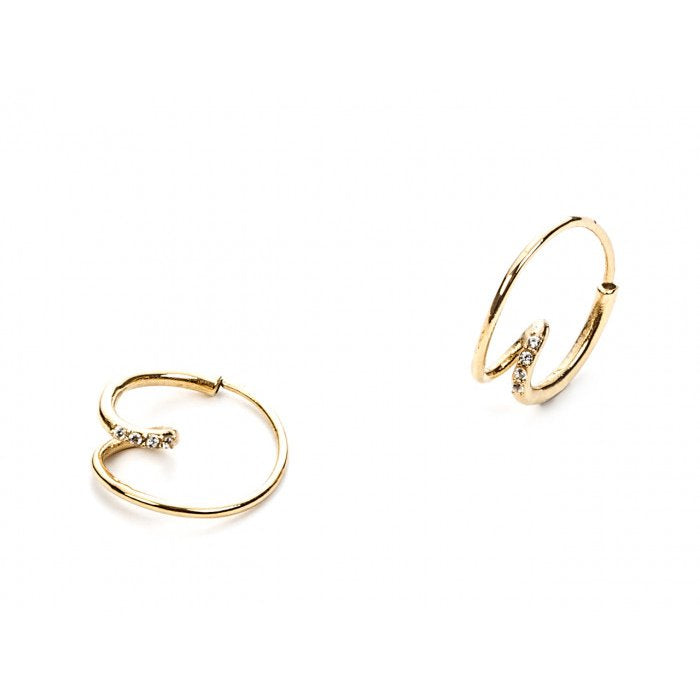 Laminated earrings with zirconia circles