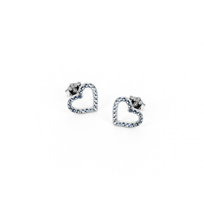 Blue zirconia heart earrings