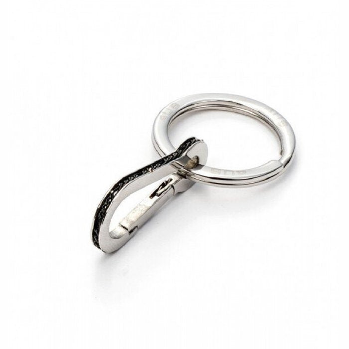 Steel key ring and burnished inserts