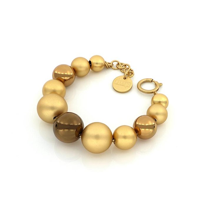 Bracelet in gilded bronze and chocolate