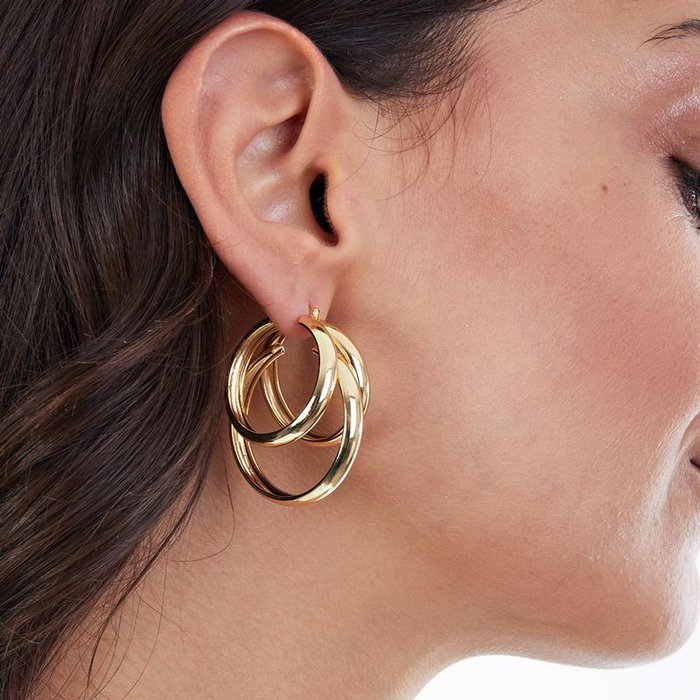 Gold plated bronze earrings