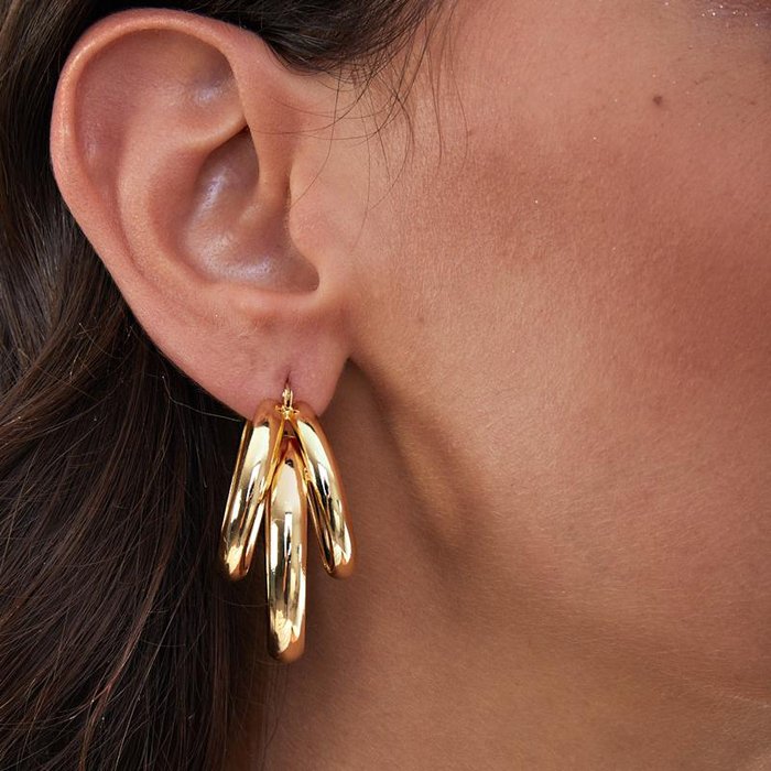 Gold plated bronze earrings