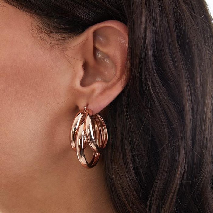 Rose Gold Bronze Earrings