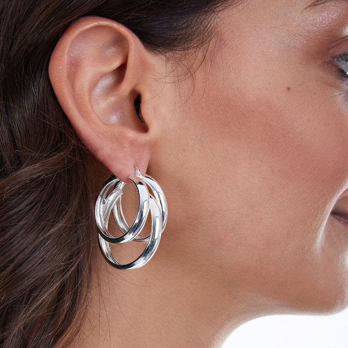 Silver plated bronze earrings