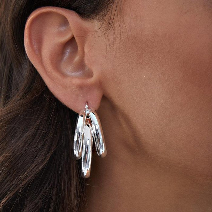 Silver plated bronze earrings