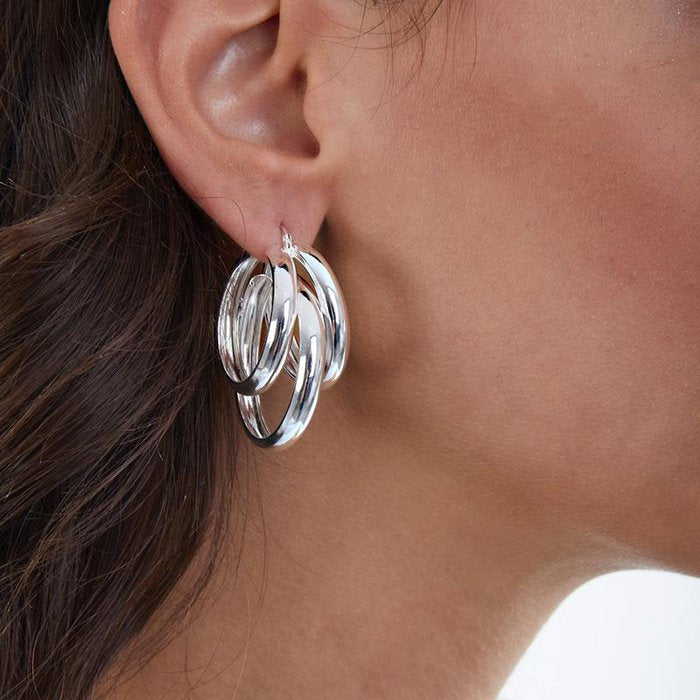 Silver plated bronze earrings