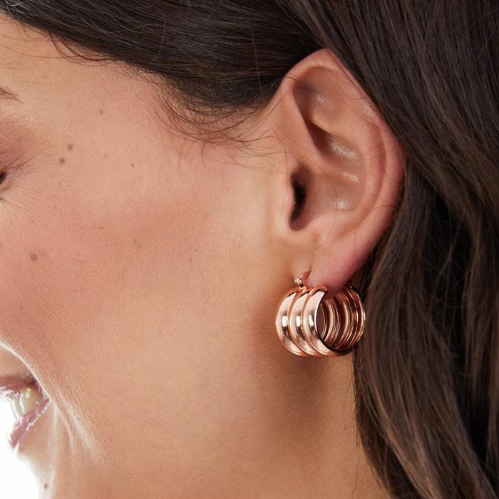 Rose Gold Bronze Earrings