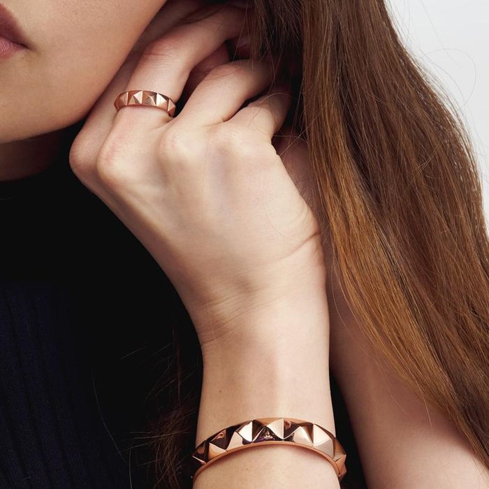 Rose gold plated bronze ring