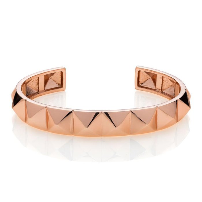 Rose gold plated bronze rigid bracelet