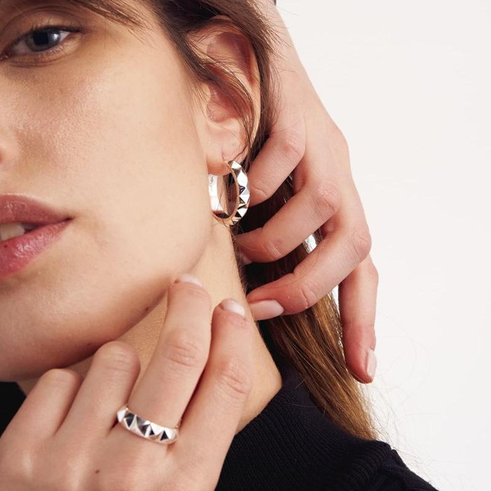 Silver plated bronze earrings